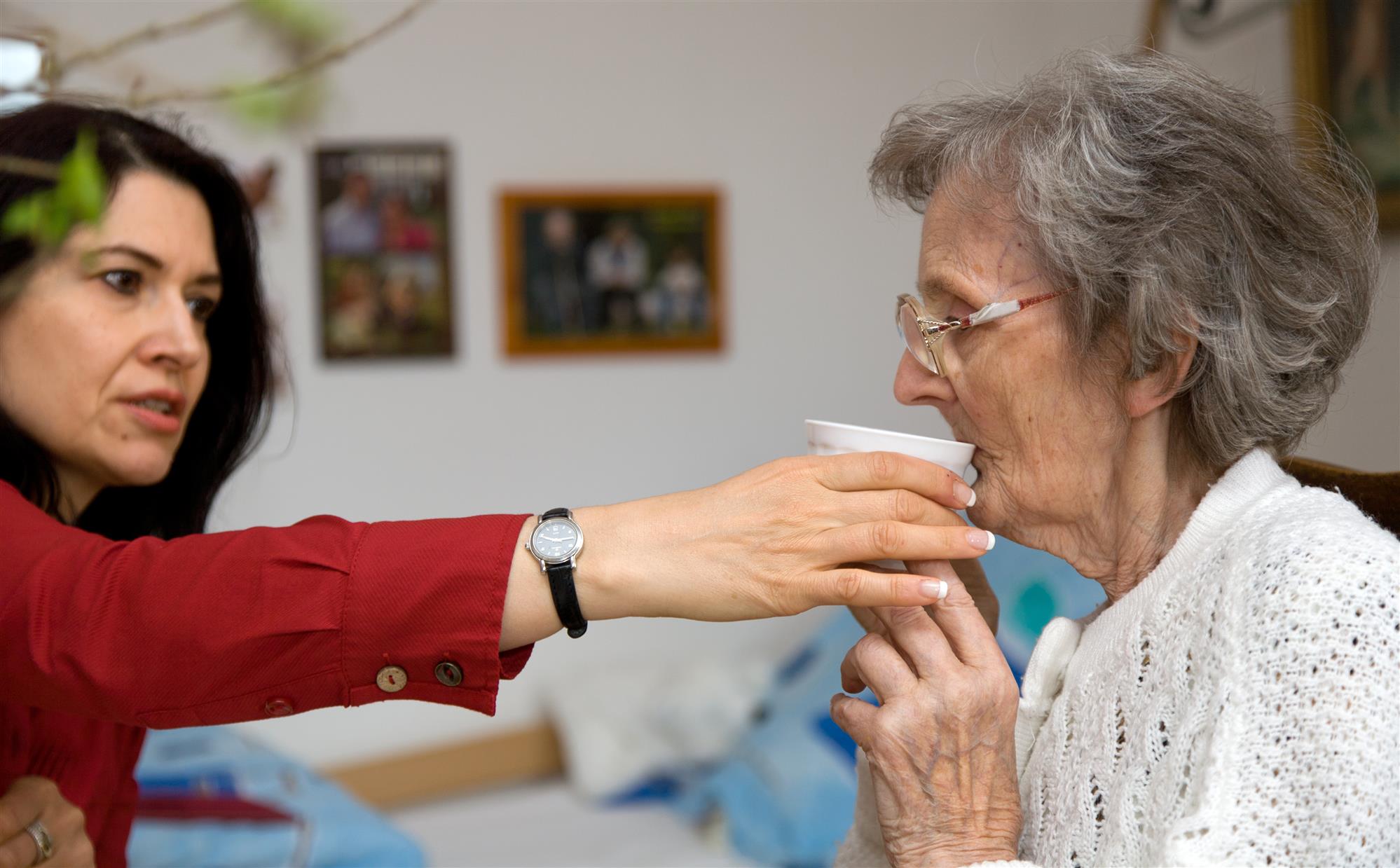 caring for old woman