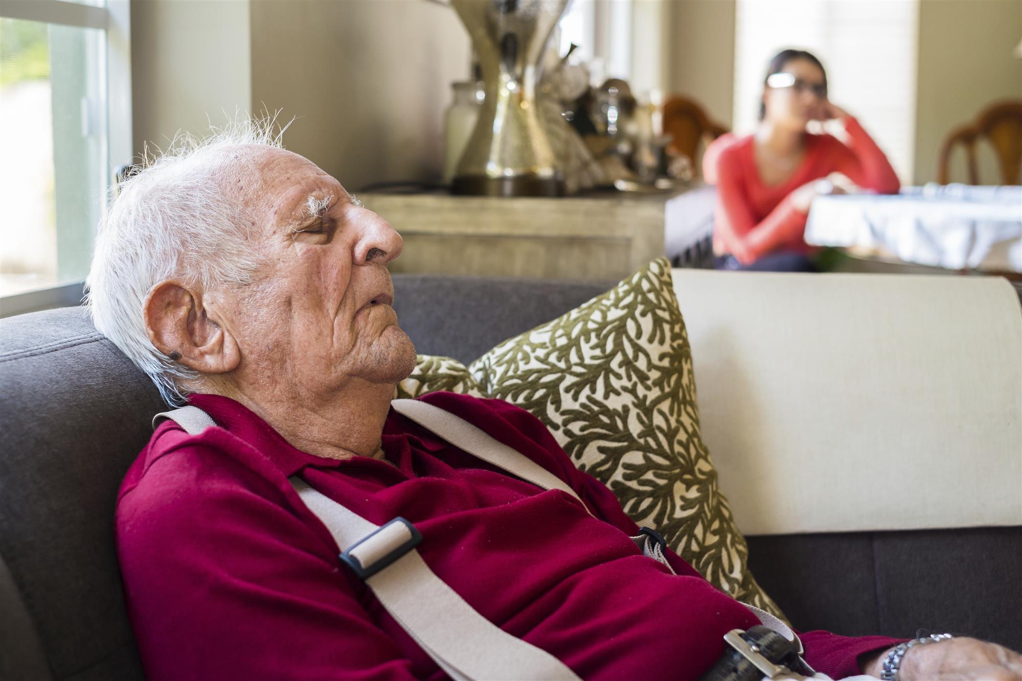 elderly man resting